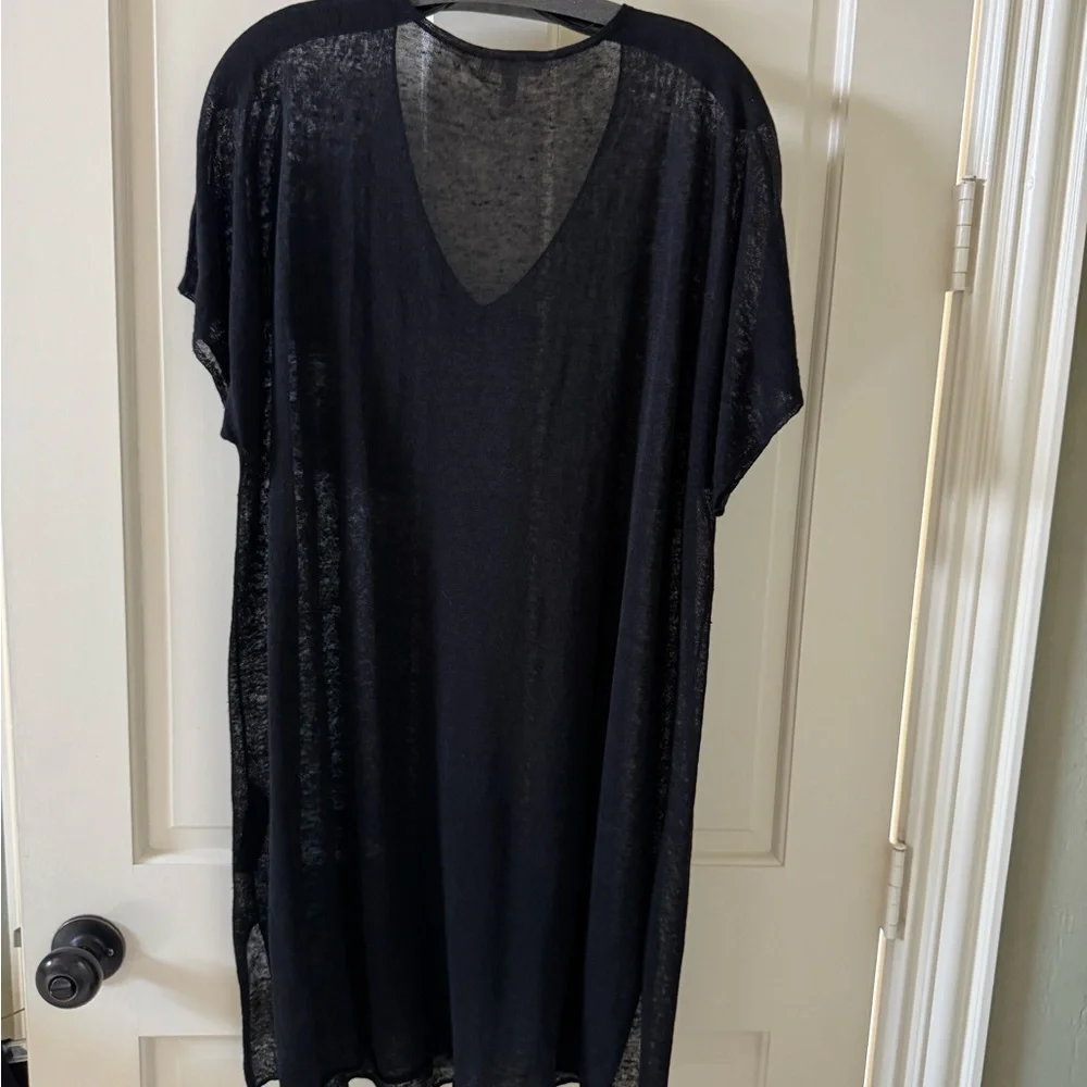 Chic Black Sheer Italian knit dress - Picture 2 of 2